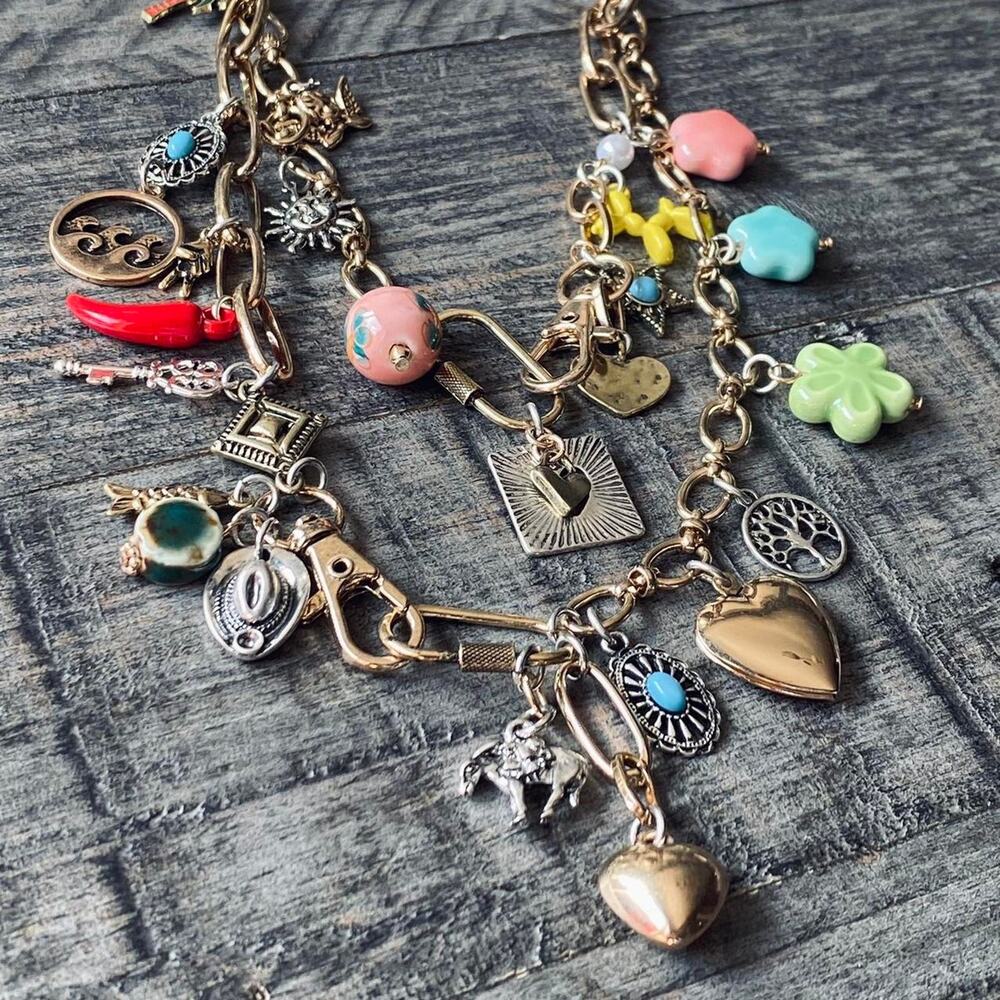 Double Stranded Charm Necklace - Picture 2 of 6